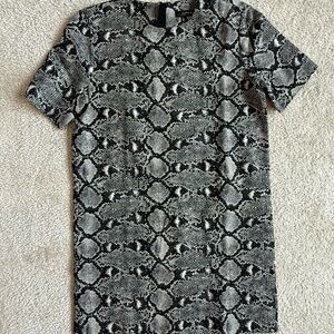 Zara Black and Cream Patterned Dress